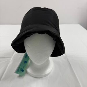 Off-White Padded Bucket Hat Black Nylon Tonal Logo Virgil Abloh New with Tags